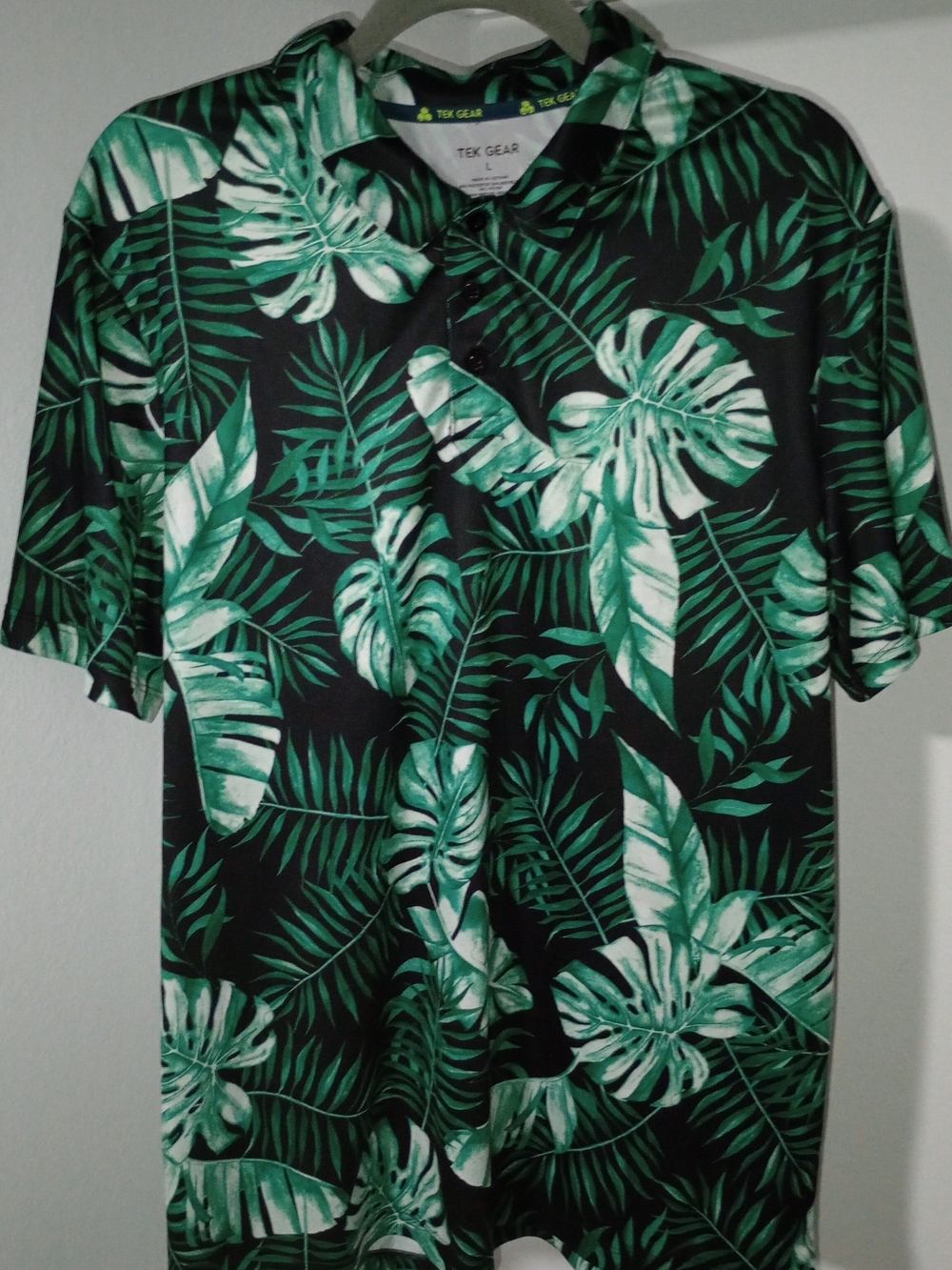 Tek Gear Dry-Tek Tropical Leaf Golf Polo - Men's Large